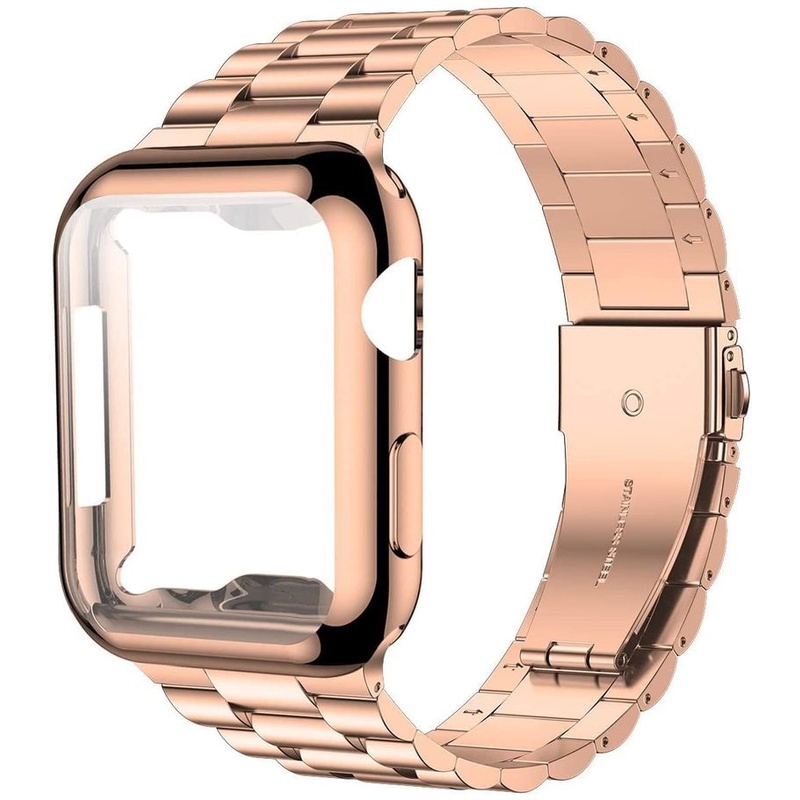 Ốp Dây Đeo Bằng Thép Không Gỉ 38mm 42mm Cho Apple Watch 7 45MM 44mm 40mm SE Series 6 5 4