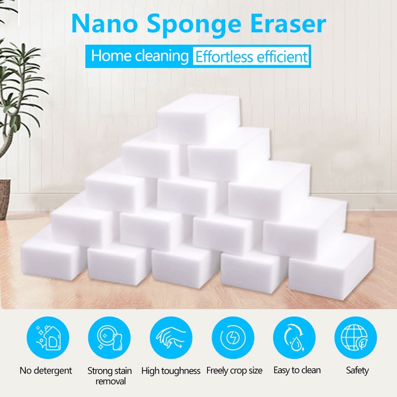 Nano Bọt Biển Lau Nồi Ma Thuật Chống Khuẩn Đến 99%, Lau Ghế Da Ô Tô Sopha Tường Nhà Giày Da Máy Tính Bát Đũa Đa Năng