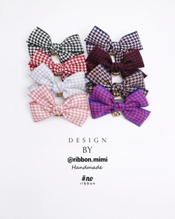 [ Hàng Thiết Kế ] Kẹp Tóc Nơ Caro Handmade Vải Cao Cấp Ribbon.mimi Romatic cột / kẹp