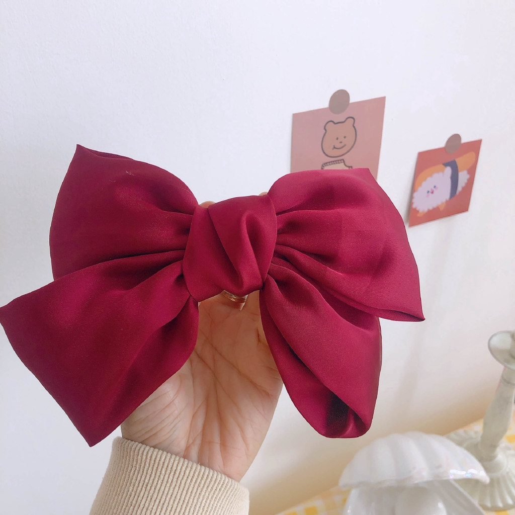 Kẹp Tóc Nơ Màu Đỏ Thời Trang Nữ Tính