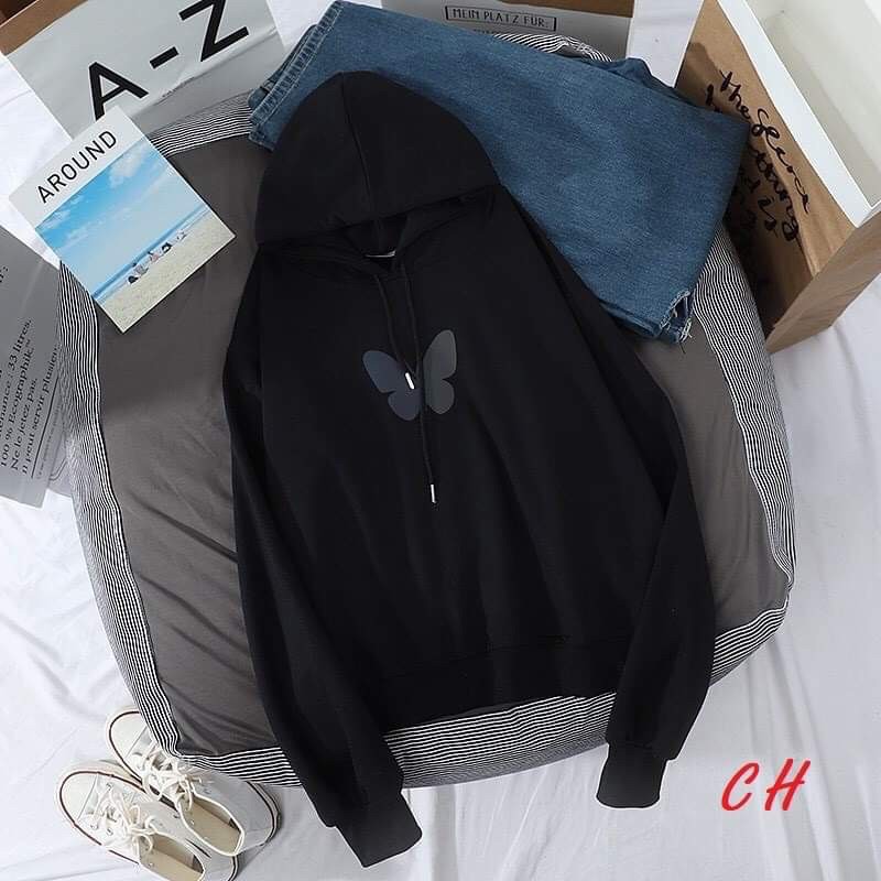 [Sói Xám] [Free ship 50k] ❤️❤️❤️- Áo hoodie bướm nhỏ PQ bảy màu CH12 -Vải xịn ^