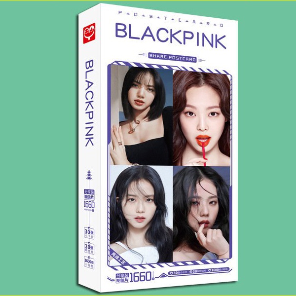 Postcard BLACKPINK Lisa Jennie Jisoo Rose kpop idol thần tượng mẫu mới hộp ảnh có ảnh dán sticker lomo bưu thiếp