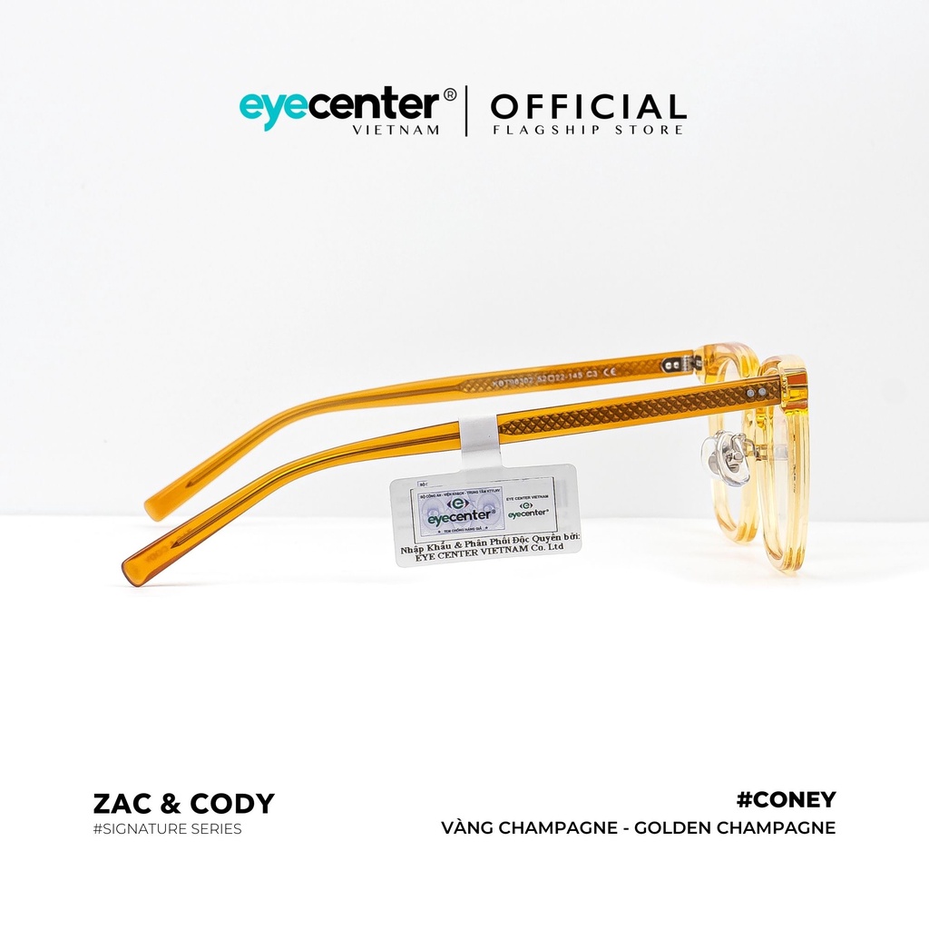 Gọng kính cận nam nữ CONEY chính hãng ZAC &amp; CODY A28-S lõi thép chống gãy nhập khẩu by Eye Center Vietnam
