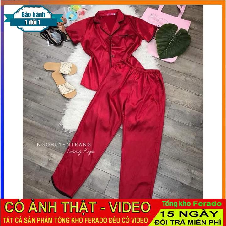 [ xả kho ] HS BỘ MẶC NHÀ LỤA QUẦN DÀI ÁO CỘC TAY