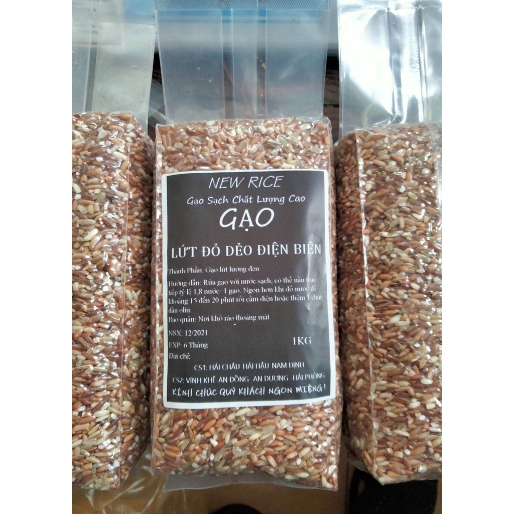 Gạo lứt đỏ dẻo Điện Biên dẻo thơm- thực dưỡng, eatclean, không ngâm