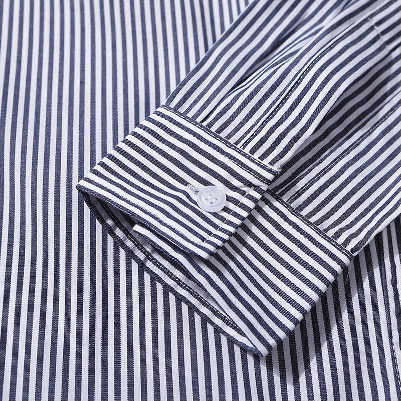 Áo sơ mi tay dài kẻ sọc thêu hình trái tim thời trang cho nam nữ