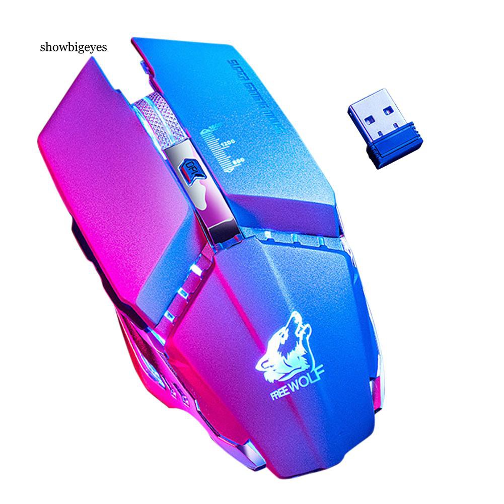 Chuột quang không dây sge _ Free Wolf X11 Ergonomic 2.4G 2400DPI
