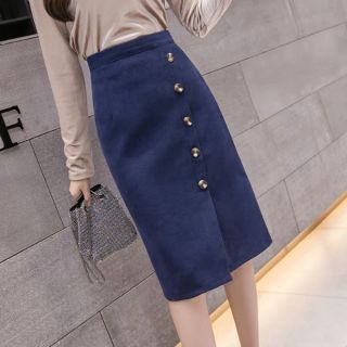 Chân váy dài vạt chéo hàng cúc