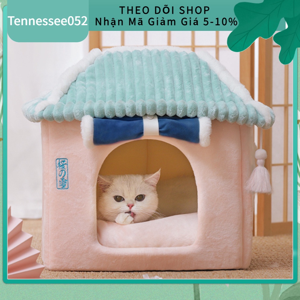 Hàng Sẵn Nhà đệm mèo Ấm áp mềm mại có thể tháo rời hình vuông Ổ cho chó dễ mèo thương cực xinh【Tennessee052】