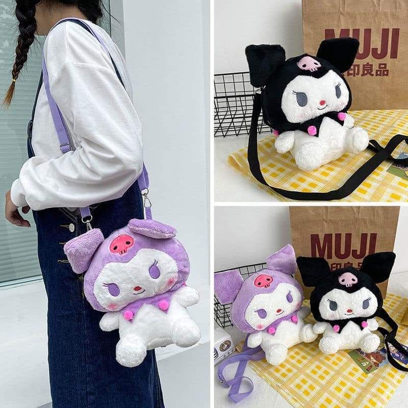 (hàng đã về) Balo bông mềm dễ thương nhân vật sanrio Kuromi + ảnh thật bên trung