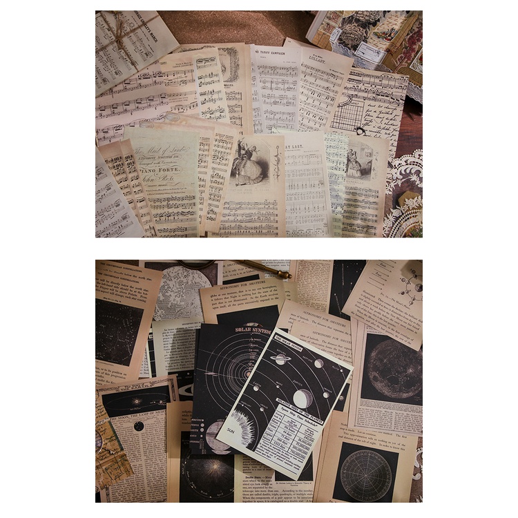 Bộ 30 Miếng Dán Trang Trí Sổ Tay diy Phong Cách Retro