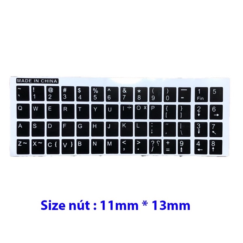 Decal dán phím tiếng anh cho Máy tính, Laptop chuẩn tiếng Anh US