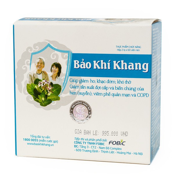 Bảo Khí Khang-Hỗ trợ Giảm Đờm, Ho, Khó thở; Hỗ trợ Giảm tái phát: Hen suyễn, Viêm phế quản mạn, COPD