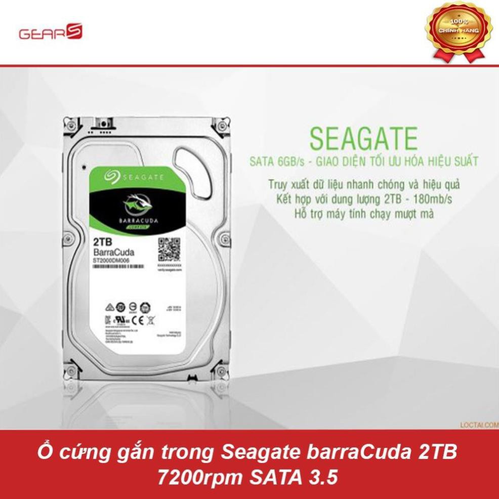 Ổ cứng gắn trong Seagate barraCuda 2TB 7200rpm SATA 3.5 | WebRaoVat - webraovat.net.vn