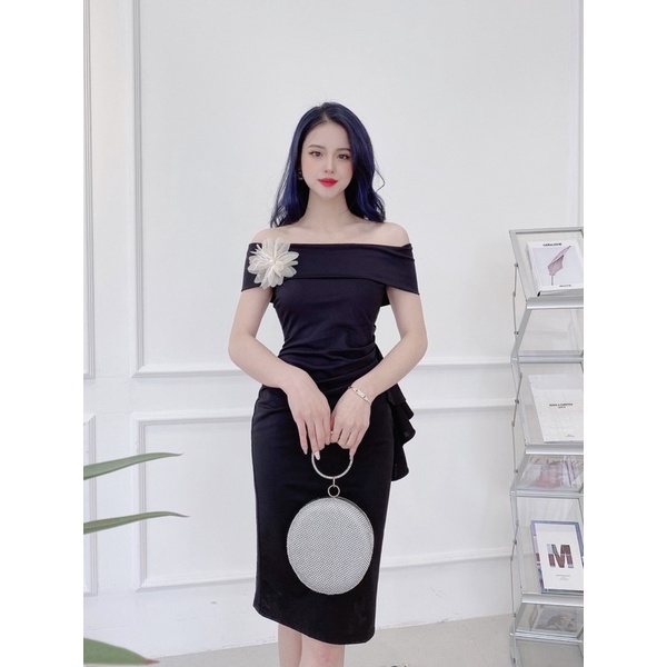 Đầm trắng dự tiệc body ôm dáng dài, váy dự tiệc sang chảnh thiết kế trẻ trung hàn quốc trễ vai thắt nơ hoa A890 | BigBuy360 - bigbuy360.vn