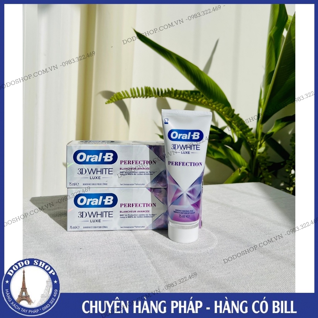 Kem đánh răng Oral B 3D White cho hàm răng trắng sáng chỉ sau 7 ngày. Oralb của pháp