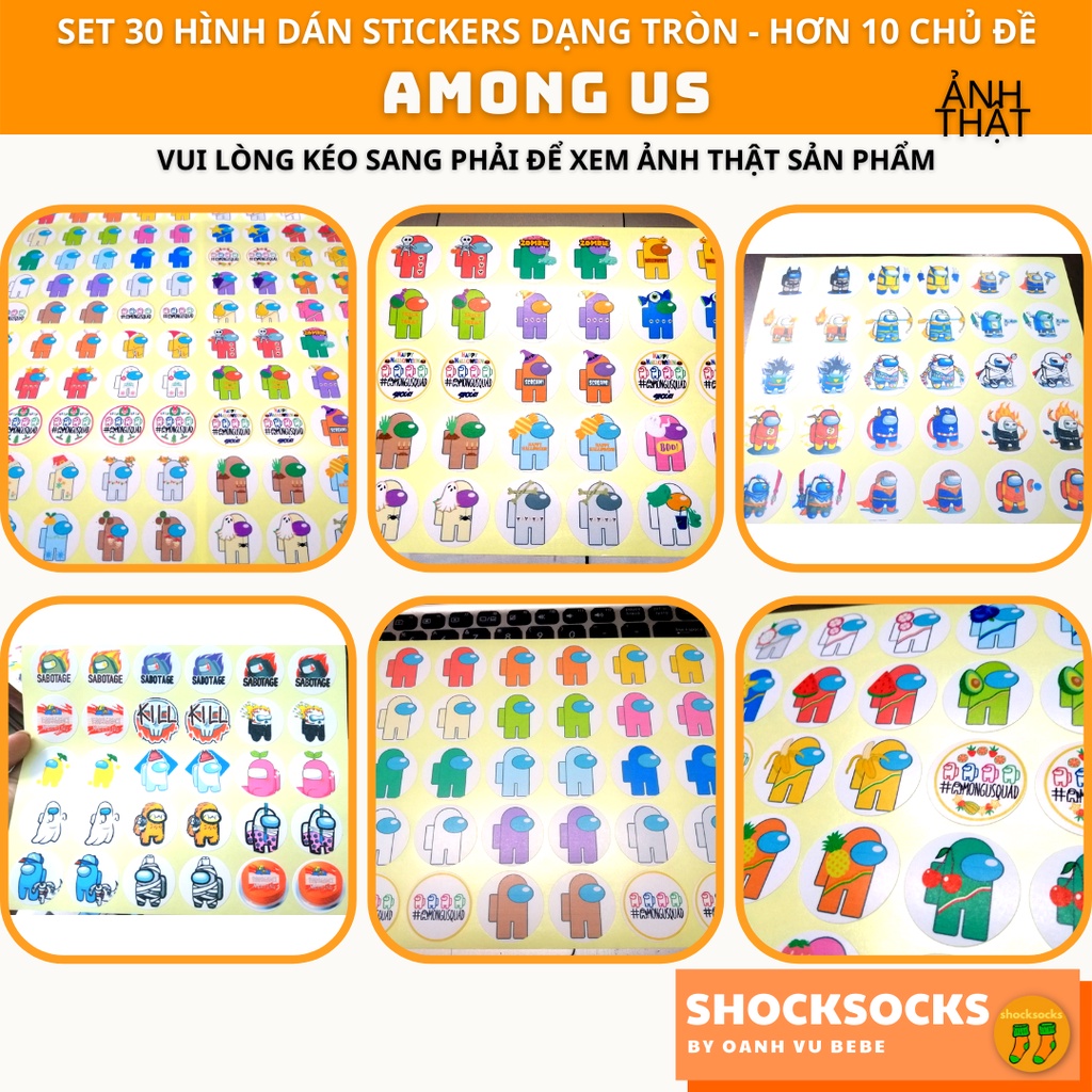 Set 30 hình dán sticker AMONG US