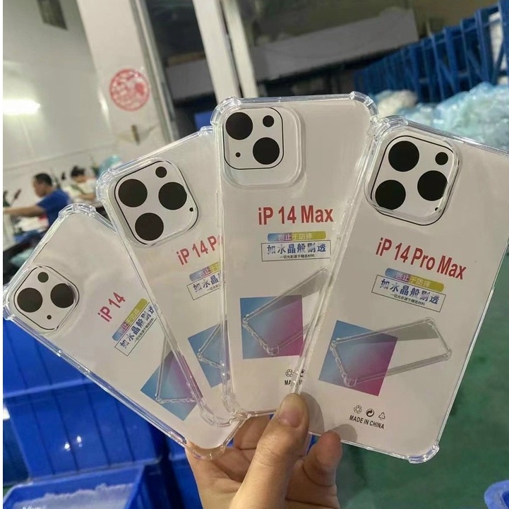 Ốp lưng dẻo chống sốc cho iPhone 14, 14 Pro, 14 Plus, 14 Pro max silicon trong suốt gờ cao 4 góc