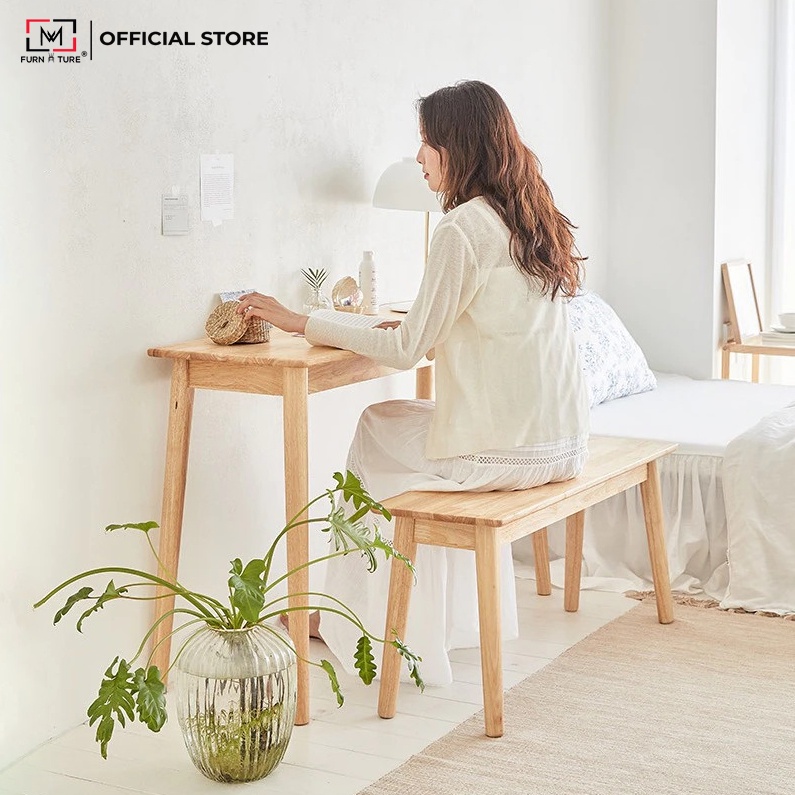 Nowship hcm - Bàn ghế làm việc gỗ cao su cao cấp Long Table có vạt thương hiệu MW FURNITURE