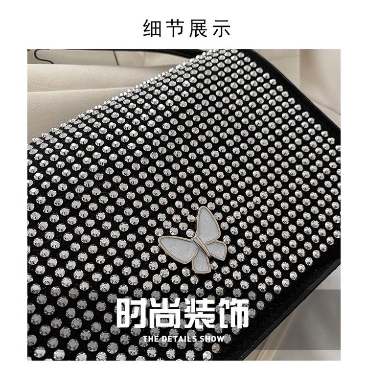 Túi Đeo JASMIN NOIR Chéo Đính Kim Cương Có Khóa Cho Nữ