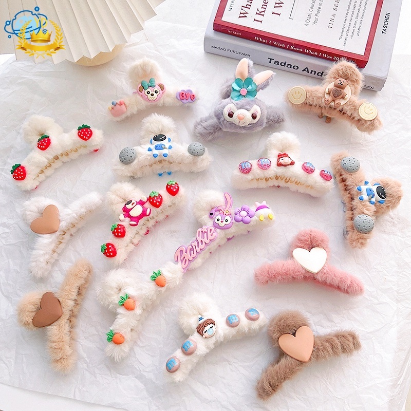 Kẹp Tóc Hình Cá Mập Cỡ Lớn Bằng Lông Nhung Xinh Xắn