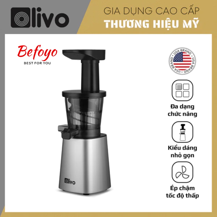 Máy Ép Chậm OLIVO SJ210 - Máy Ép Trái Cây Thương Hiệu Mỹ - 3 Lưới Lọc - Chính Hãng Bảo Hành 24 Tháng