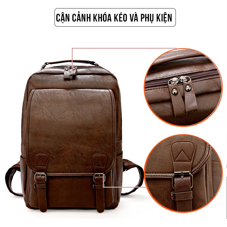Balo da nam nữ unisex thời trang đi học, du lịch  có ngăn để máy tính, laptop 15.6 inch