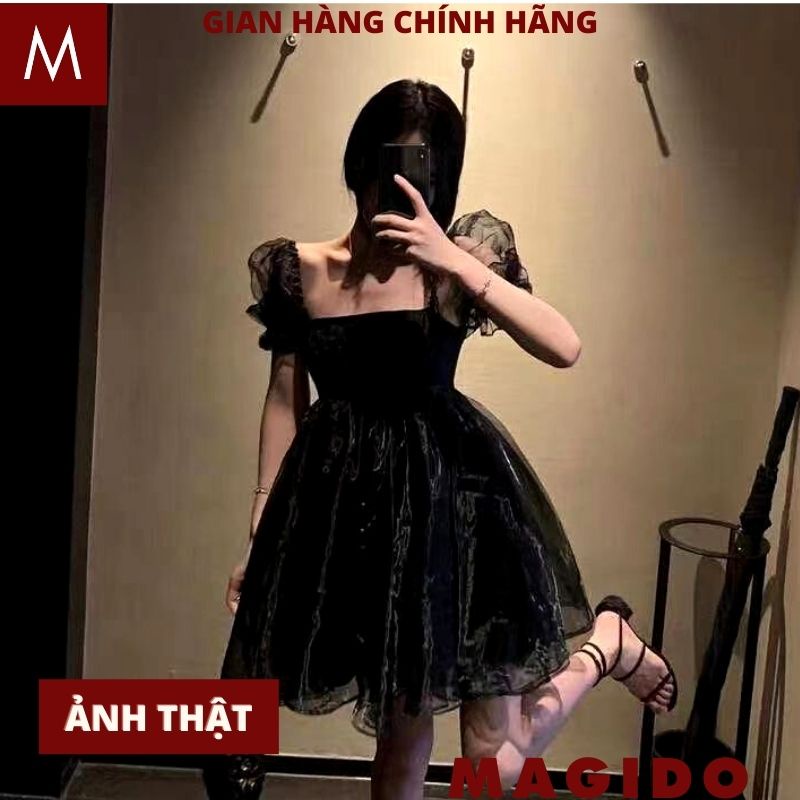 Đần nữ babydoll công chúa bánh bèo voan 2 lớp có mầu đen và trắng kiểu dáng hàn quốc ,váy dực tiệc cực xinh -MAGIDO