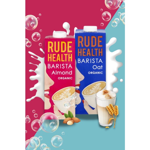 Sữa yến mạch Barista hữu cơ Rude Health - Không chứa Gluten, phù hợp cho người ăn kiêng, eat clean, keto, thuần thay