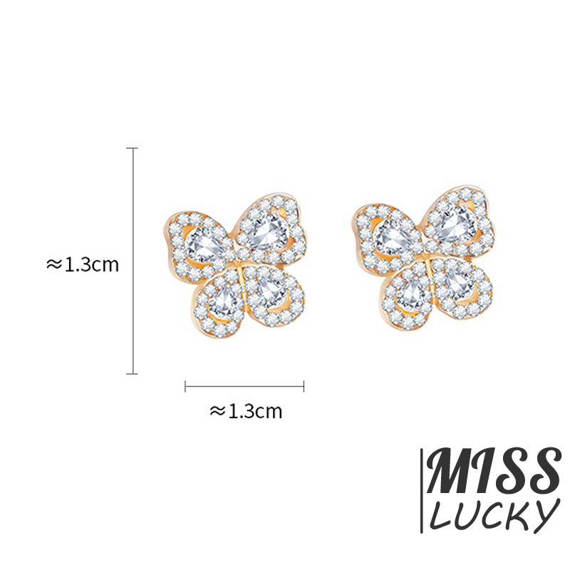 Khuyên tai hình bướm đính đá phong cách Hàn Quốc thanh lịch dành cho nữ