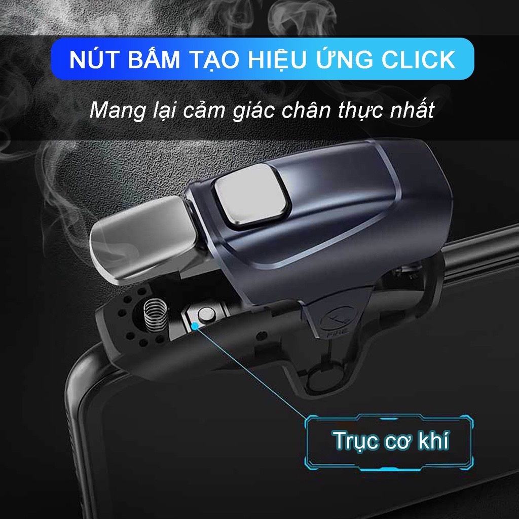 Nút chơi game auto tap AK02 FPS PUBG FF Mobile Memo tap 30 Nhịp/giây bản màu đen tay cầm chơi bao tay siêu nhạy gaming.