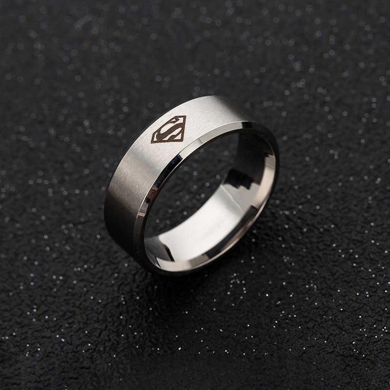 Nhẫn Supermen Bằng Thép Không Gỉ fj408 Thời Trang Cho Nam