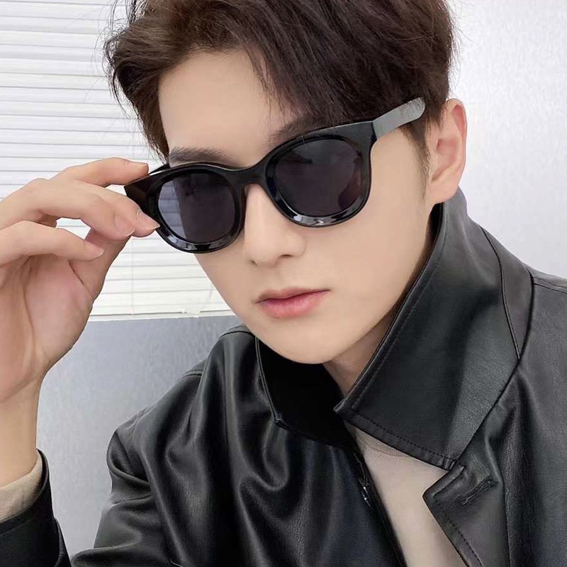 Kính Mát Gọng Oval Màu Vàng Phong Cách Hip Hop Thời Trang