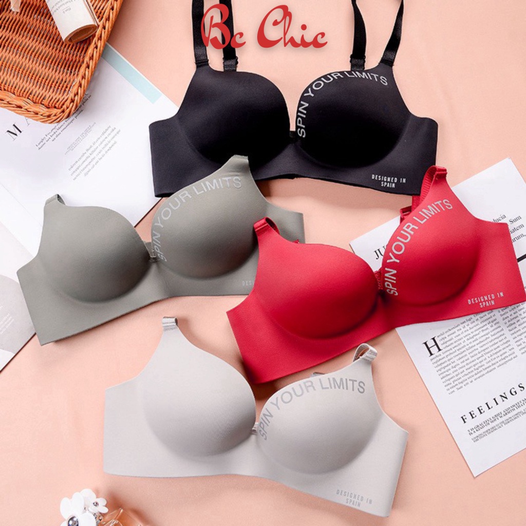 Áo Ngực Nữ , Áo Lót Nữ Đúc Su viền chữ xuất nhật không gọng nâng vòng 1 gợi cảm BC_CHIC LINGERIE
