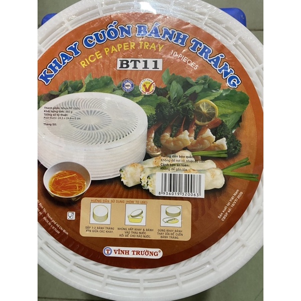Bộ 10 Khay cuốn bánh tráng size 22cm vĩnh trường