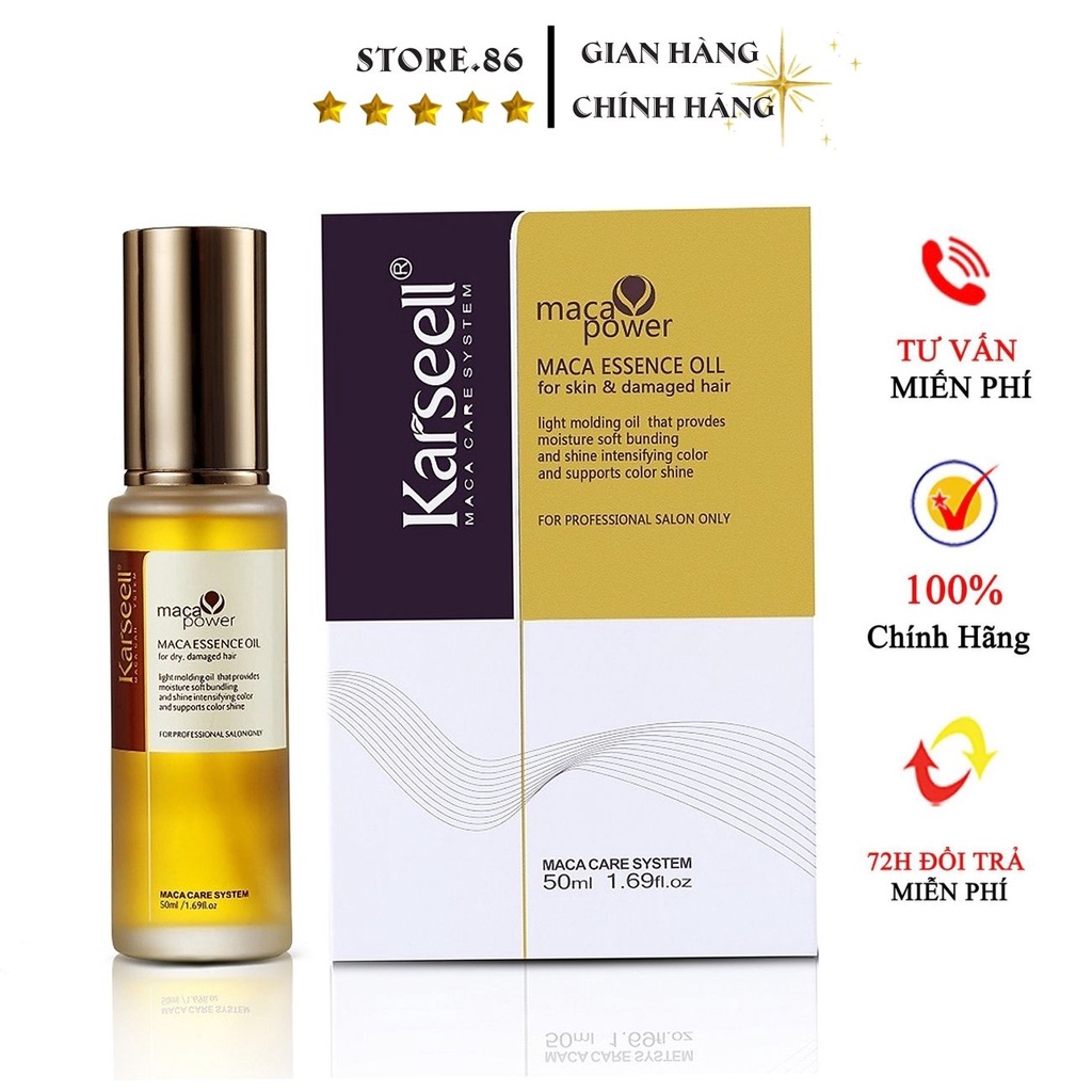 Karseell Tinh dầu dưỡng tóc phục hồi tóc Karseell Maca Essence Oil – 50ml hàng chính hãng dưỡng bóng tóc