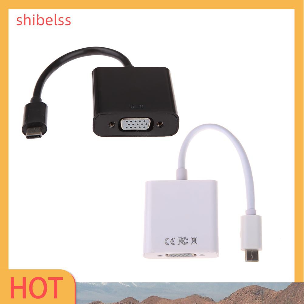 Shibelss USB 3.1 Type C Male to VGA Female 1080P Adapter for Macbook 12"