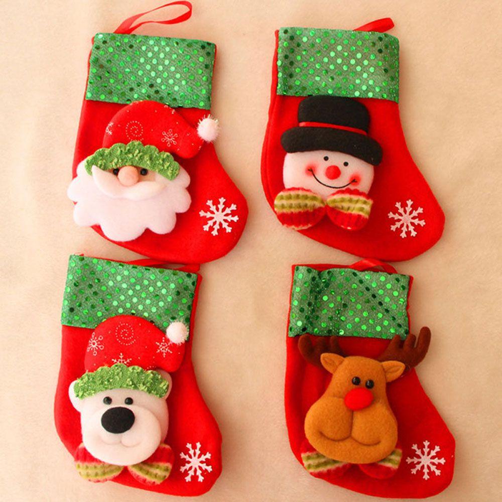 Vớ Giáng Sinh Trang Trí Cây Thông Noel Hình Gấu Tuần Lộc Thời Trang