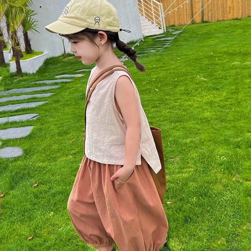 Set Áo Thun Không Tay + Quần Dài Chống Muỗi Thời Trang Cho Bé Gái