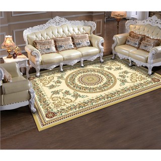 Thảm trải sàn phòng khách 2 kích thước chất nhung T3D25 hoa văn cổ điển Châu Âu