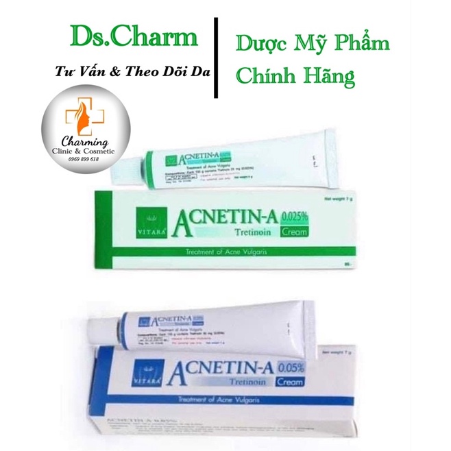 [Chính Hãng có Bill] Kem giảm mụn Acnetin A 0.025 -0.05