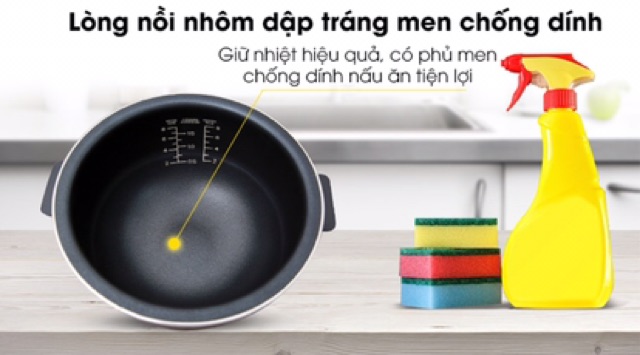 Nồi cơm điện cao tần Sharp 1.8 lít KS-IH191V-GL- Mới 100%- Lòng nồi nhôm dập tráng men chống dính dày