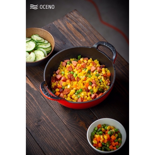 Chảo gang OCENO sâu lòng sz 20cm, 25cm