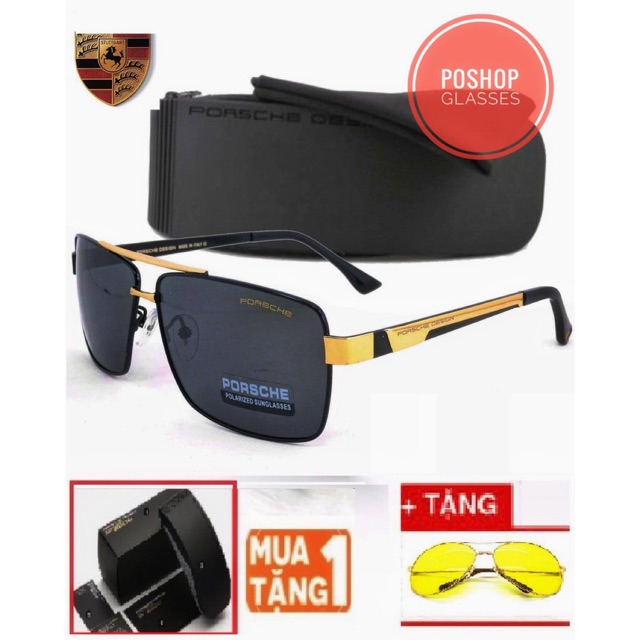 ❌POSHOP❌KÍNH MÁT NAM KIỂU VUÔNG TRÒNG POLAROID CAO CẤP P8712 FULLBOX HOT TREND + TẶNG KÍNH ĐI ĐÊM HOT TREND