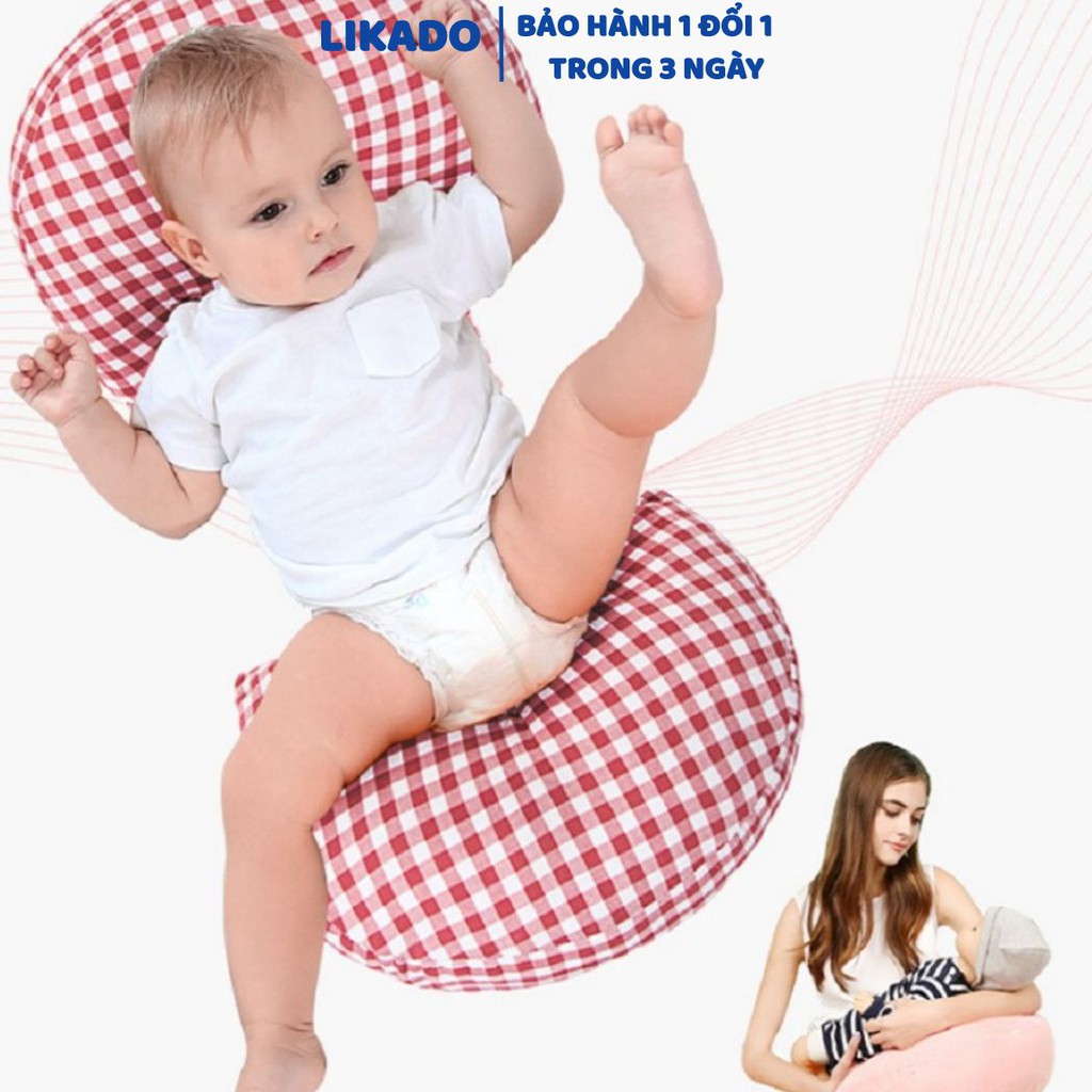 [LIKADO]Gối bà bầu kích thước (70x22x40cm), vải 100% cotton, ruột bông nhân tạo