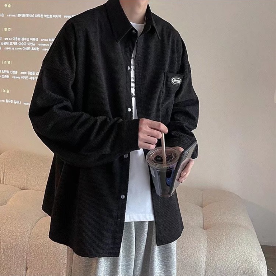 Áo Sơ Mi Tay Dài Màu áo phong rộng nam Trơn Dễ Phối Đồ áo sơ mi nam Thời Trang áo sơ mi unisex Phong Cách Hàn Quốc sơ mi nữ form rộng áo sơ mi nhung tăm