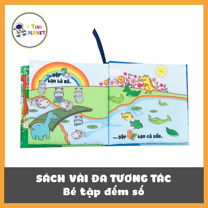 Sách vải đa tương tác Hành trình của Dino, kích thước 18*18cm, 12 trang