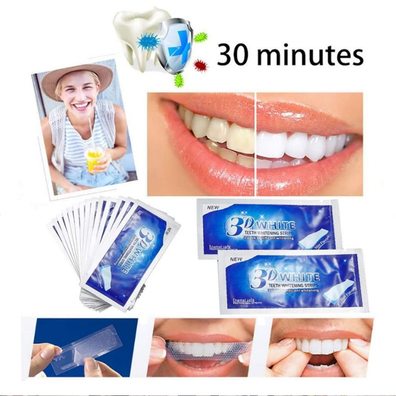 Full hộp 14 tờ dán trắng răng 3D White Teeth Whitening Strips