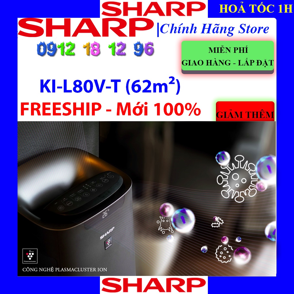 Máy lọc không khí và tạo ẩm Sharp KI-L80V-T (62m²)