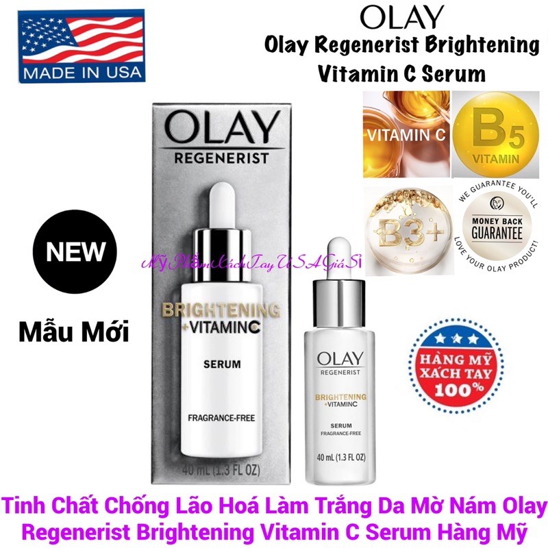 Tinh chất chống lão hoá làm trắng da mờ nám Olay Regenerist Brightening Vitamin C Serum